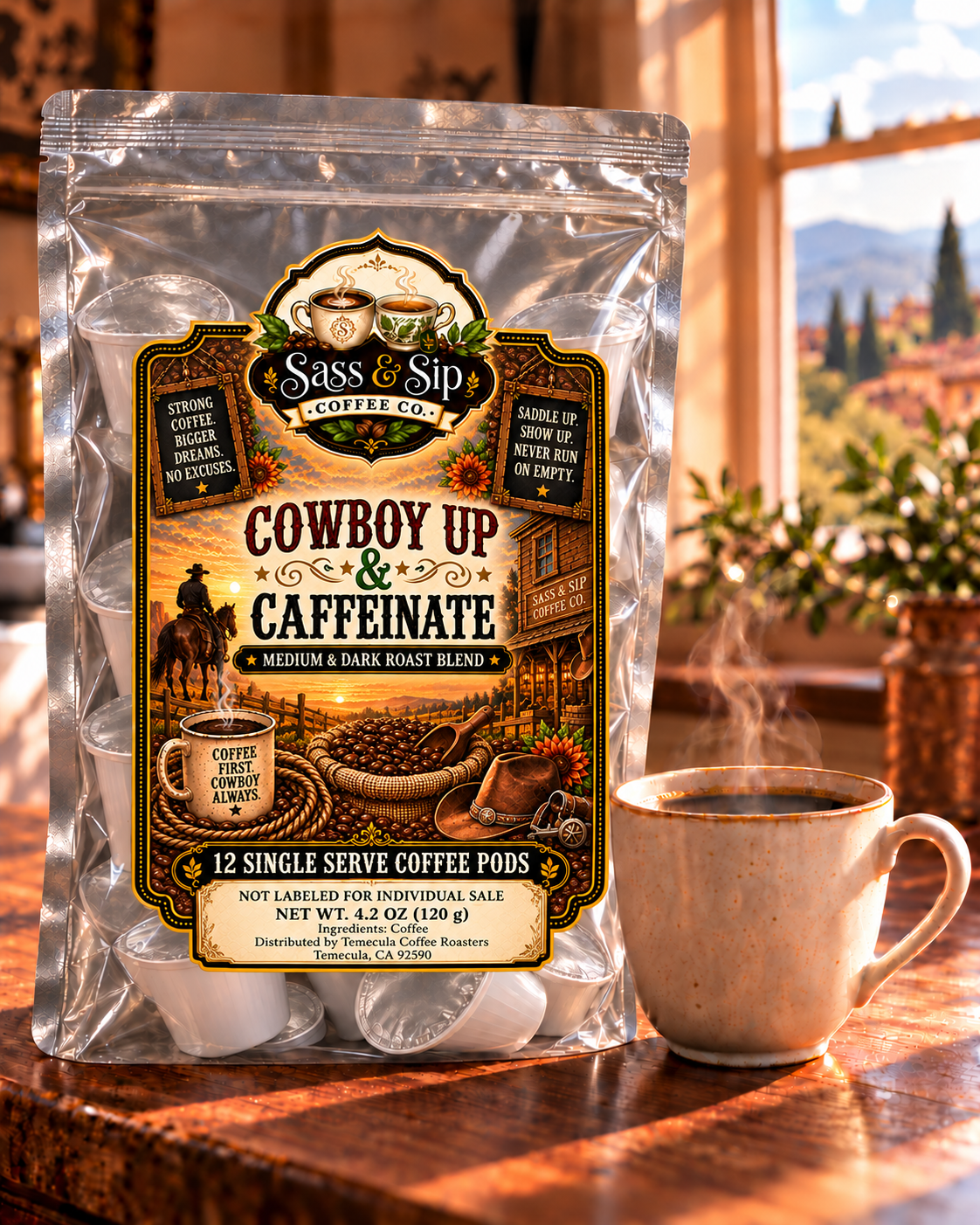 Cowboy Up & Caffeinate Coffee - Dark & Medium Roast Blend