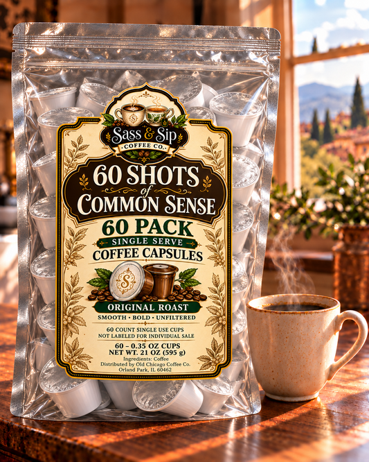 60 Shots of Common Sense — Original Roast Single-Serve Coffee Capsules, 60 Pack