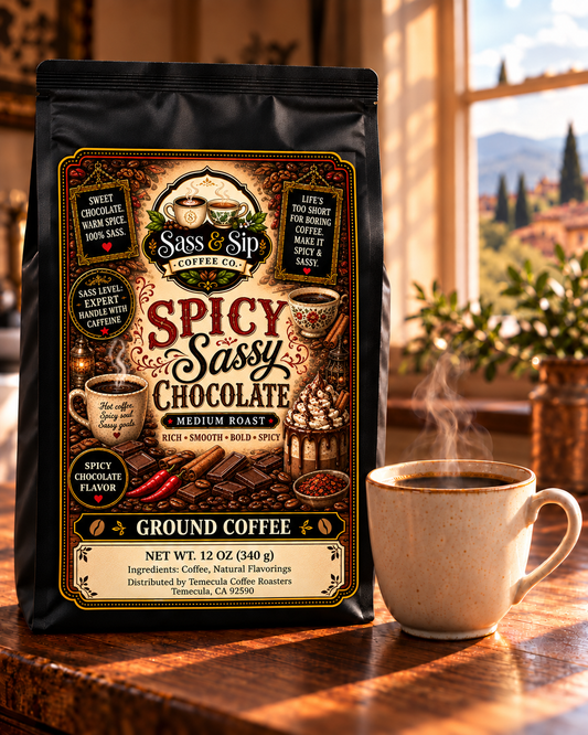Spicy Sassy Chocolate Flavored Coffee — Medium Roast