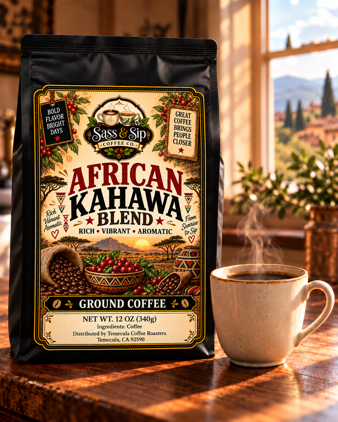 African Kahawa Blend Coffee — Medium-Dark Roast