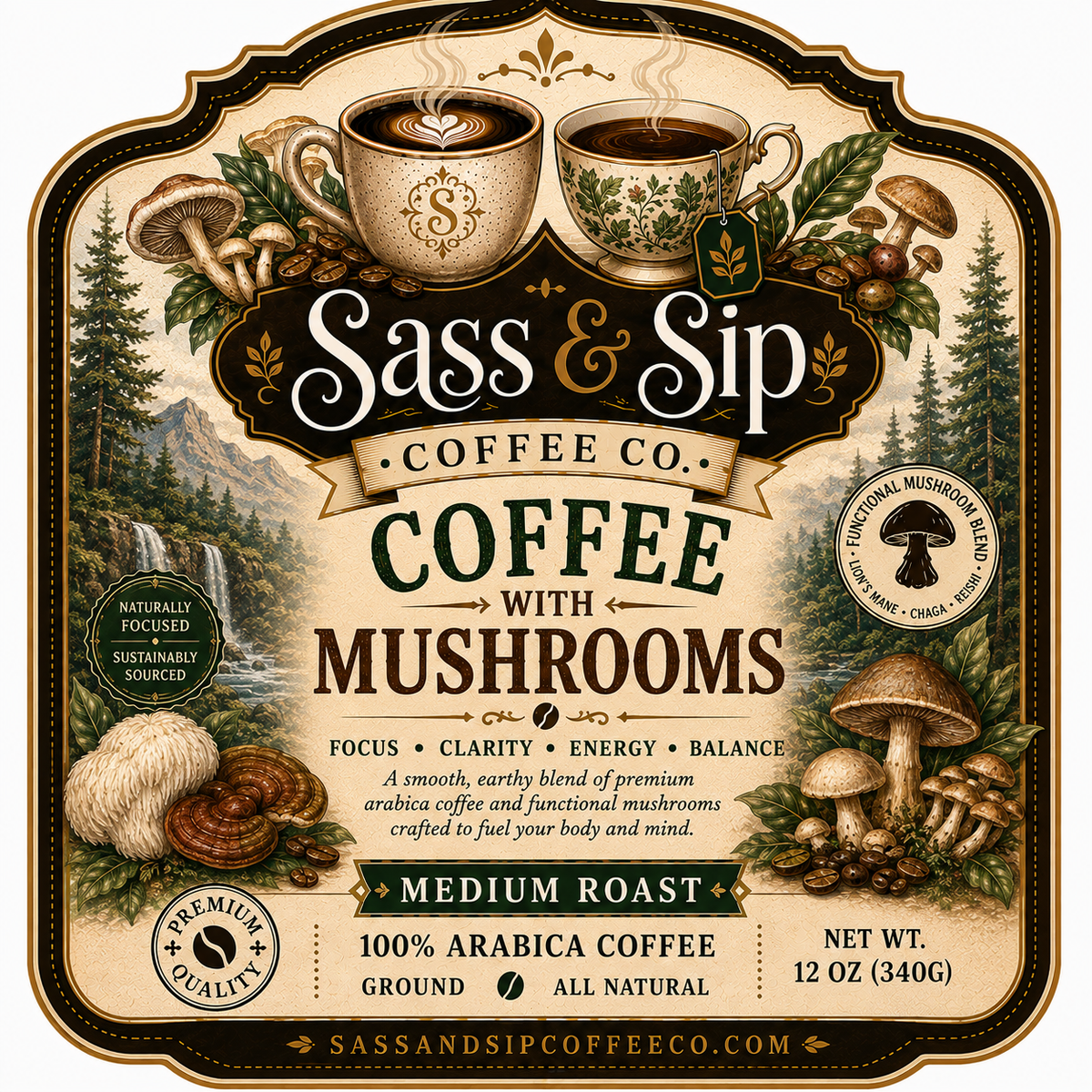 Coffee with Mushrooms Medium Roast