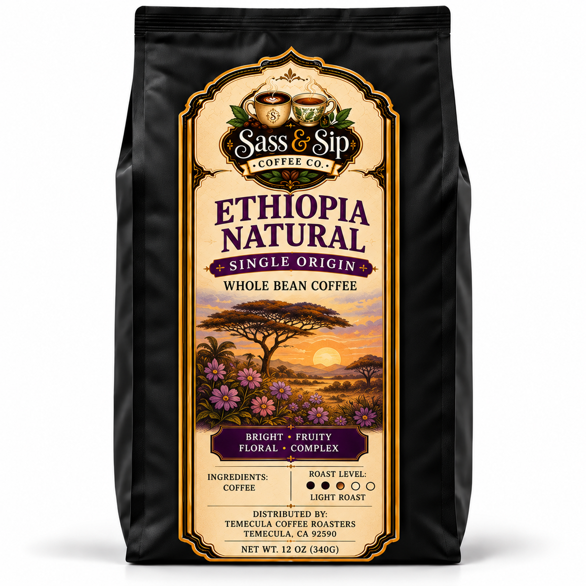 Ethiopia Natural Single-Origin Coffee — Medium-Light Roast