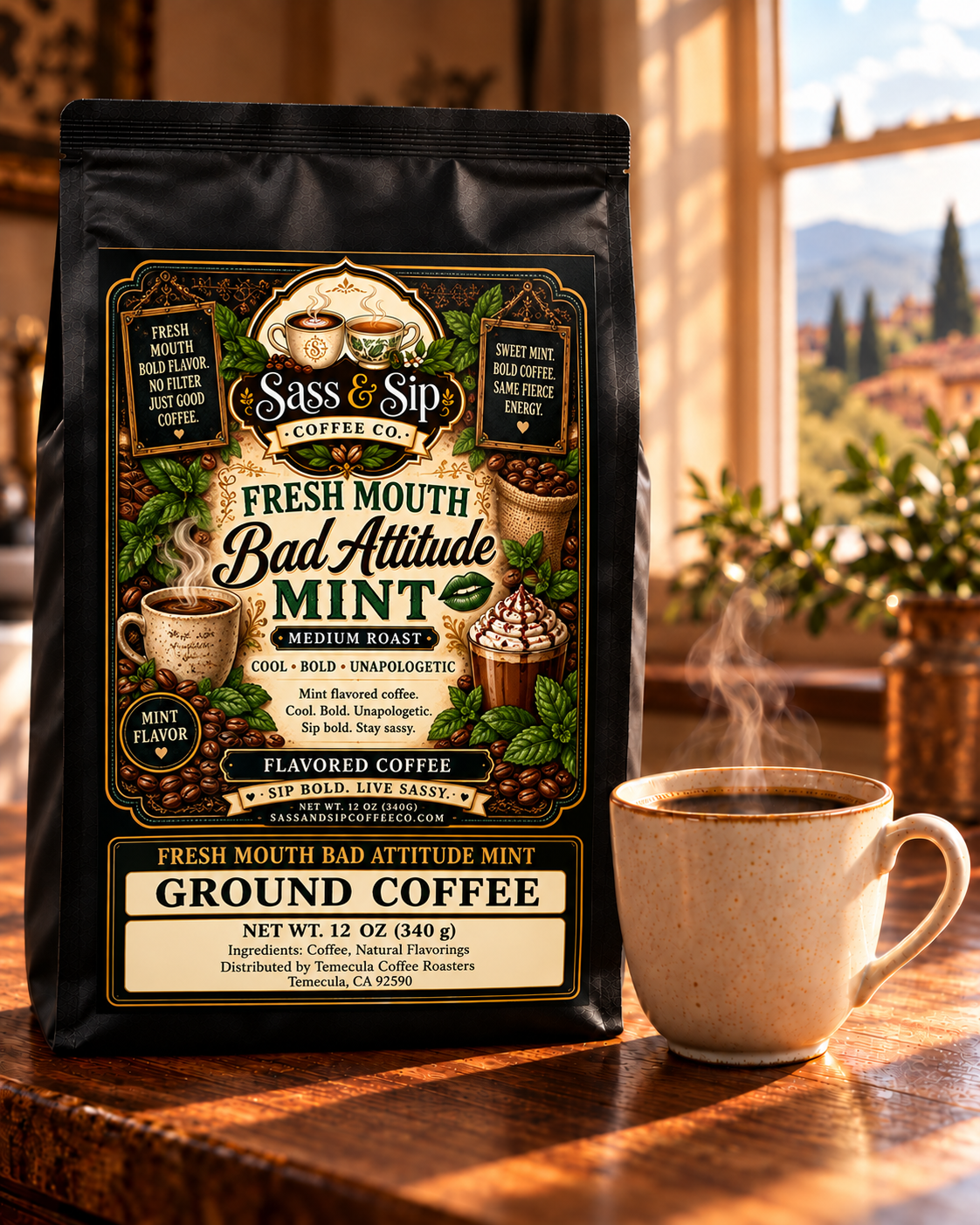 Fresh Mouth, Bad Attitude Mint Flavored Coffee — Medium Roast