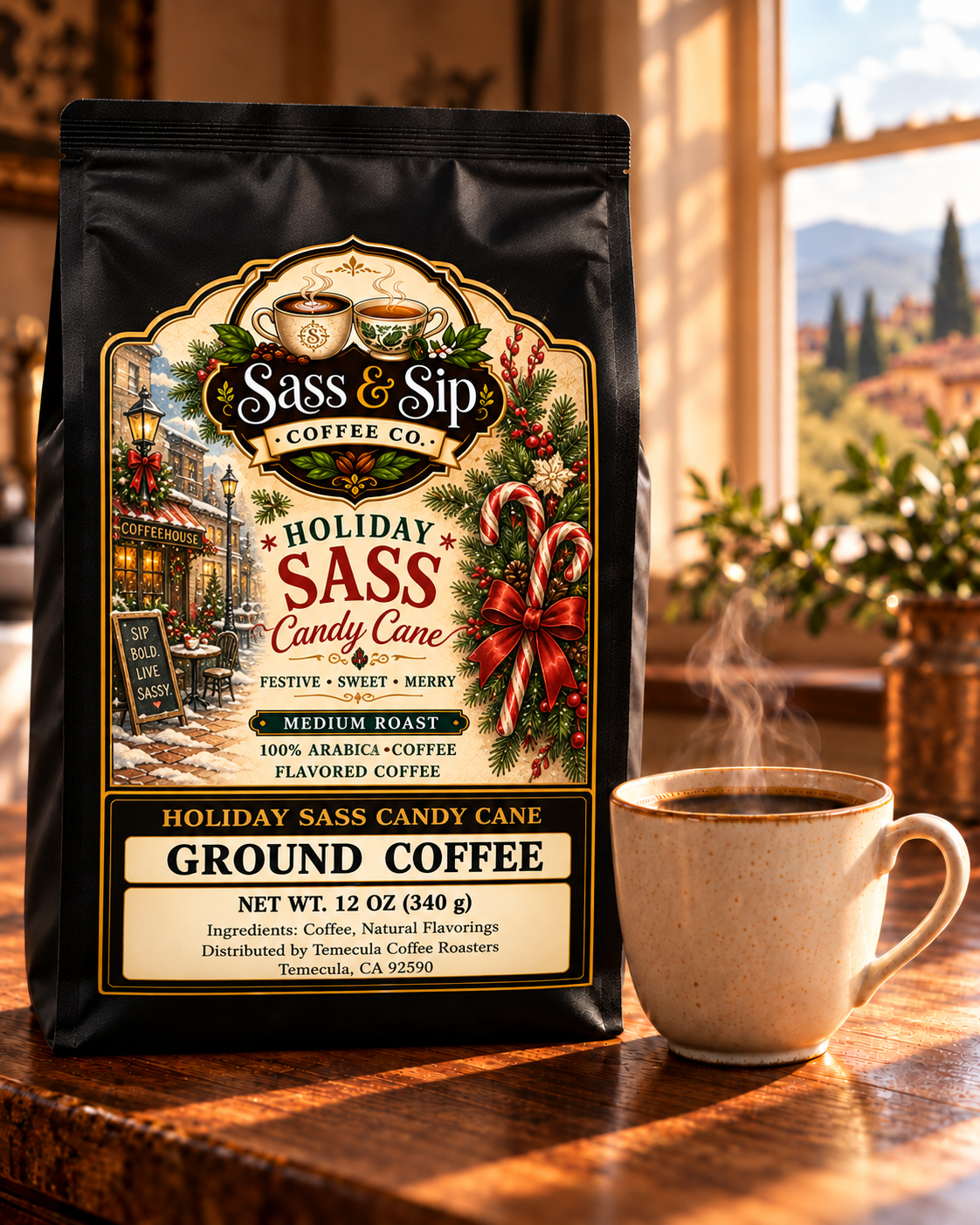 Holiday Sass Candy Cane Flavored Coffee — Medium Roast