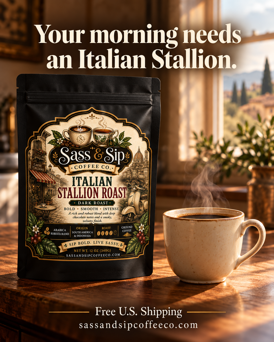 Italian Stallion Roast Coffee — Dark Roast Blend