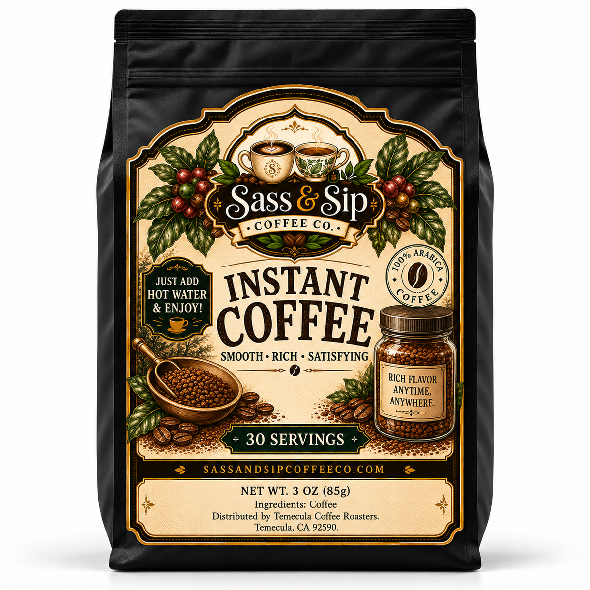 Instant Coffee — Medium Roast, 30 Servings