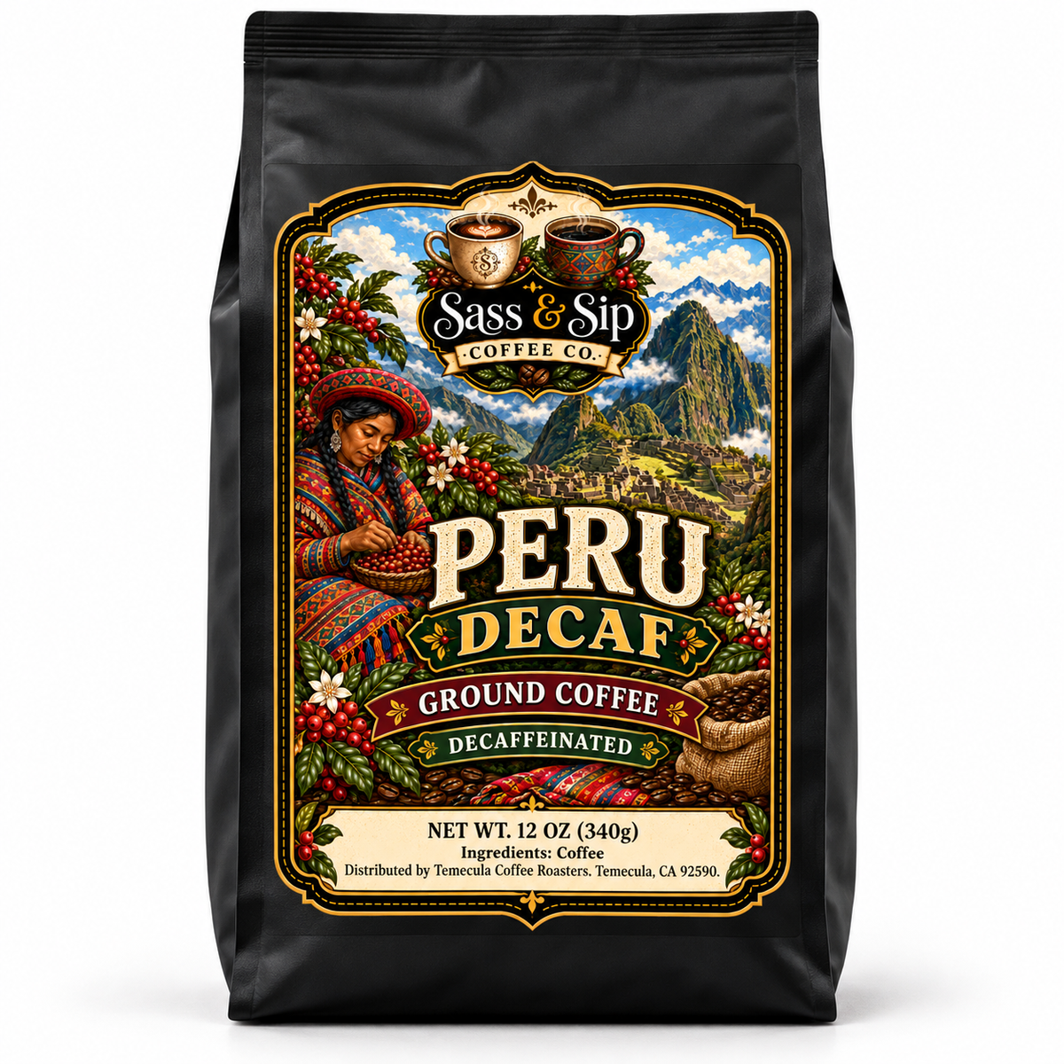 Peru Decaf Single-Origin Coffee — Medium Roast, Swiss Water Process