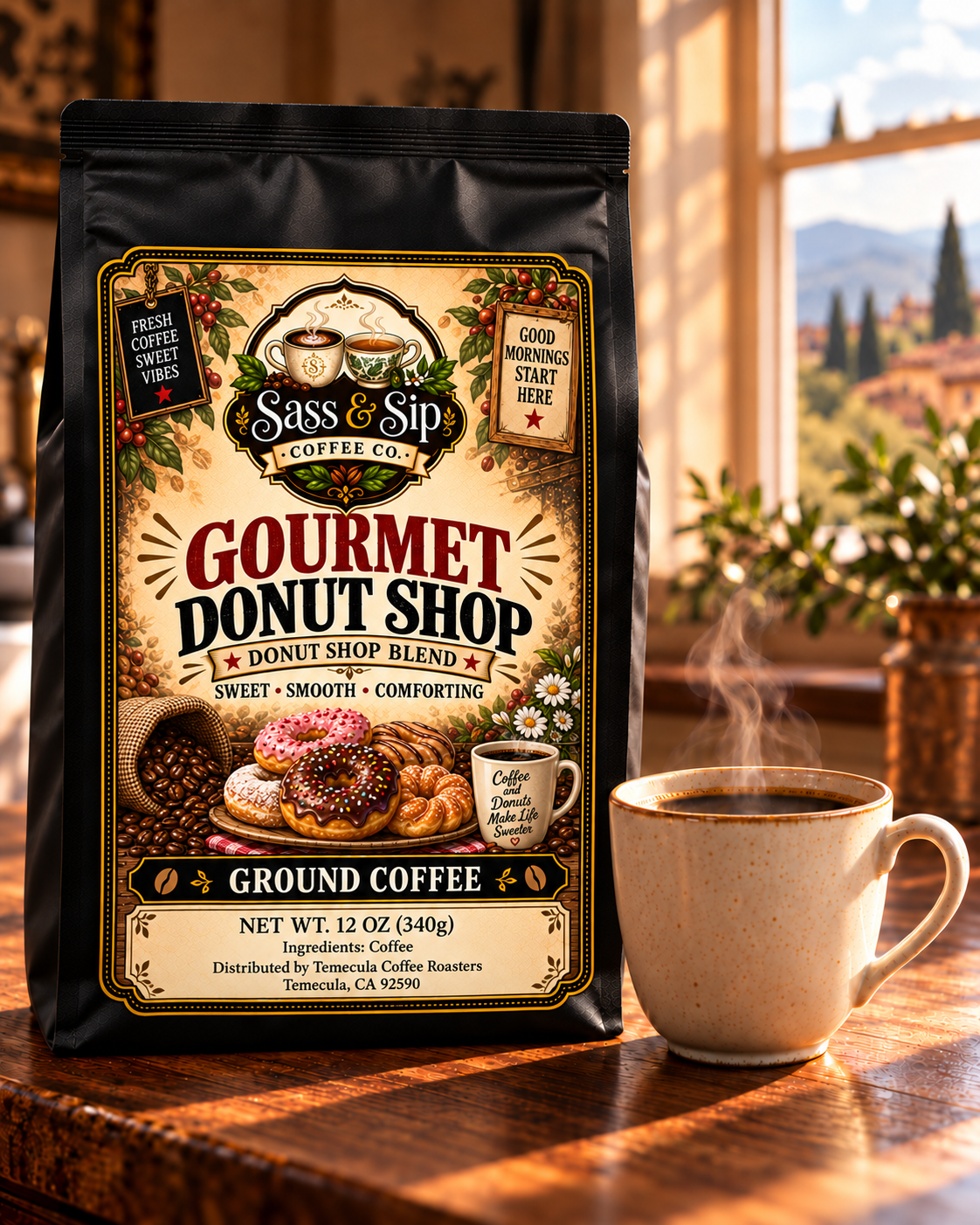Gourmet Donut Shop Coffee — Light-Medium Roast Blend