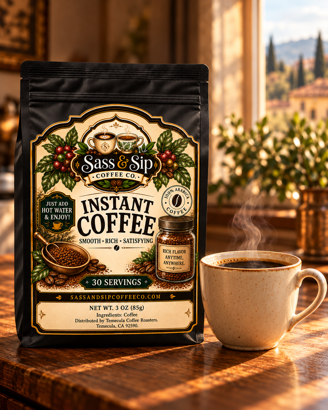 Instant Coffee — Medium Roast, 30 Servings