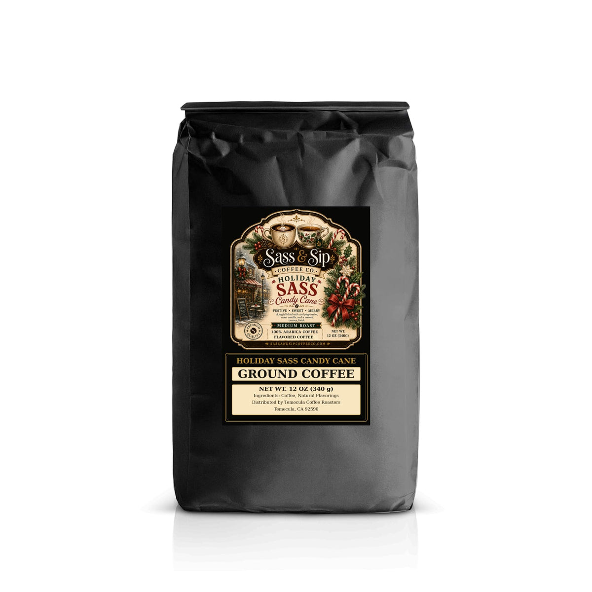 Holiday Sass Candy Cane Flavored Coffee — Medium Roast