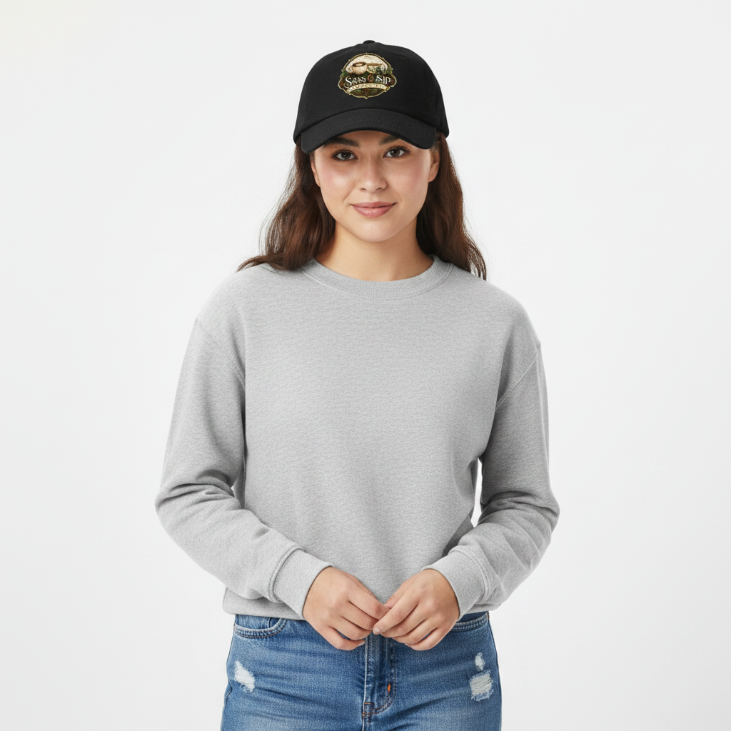 Black Dad or Mom Hat with Sass & Sip Coffee Co. logo