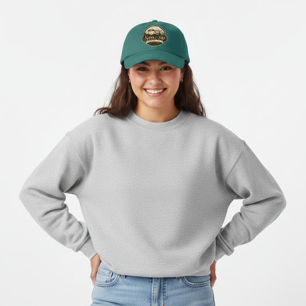 Spruce Dad or Mom Hat with Sass & Sip Coffee Co. logo
