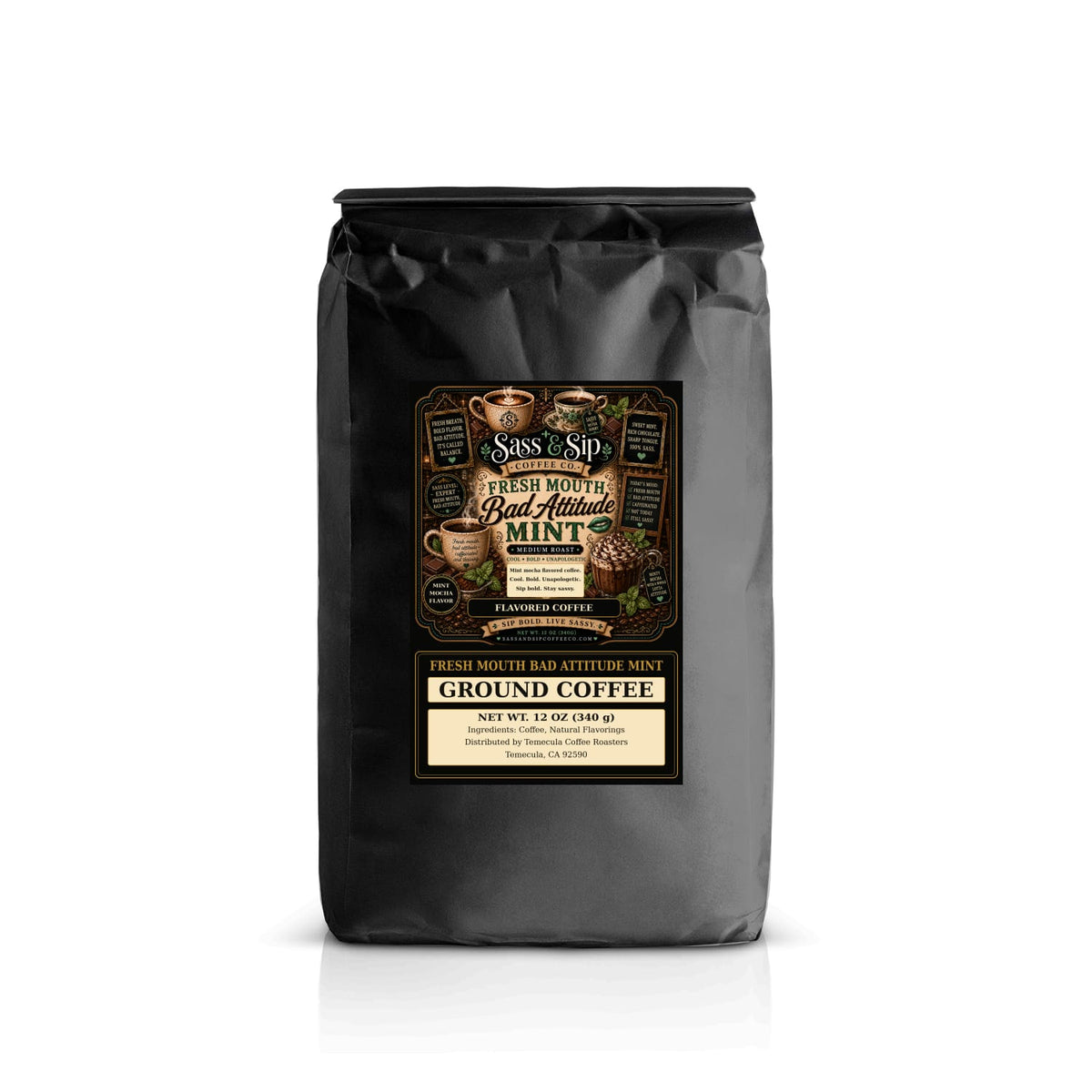 Fresh Mouth, Bad Attitude Mint Flavored Coffee — Medium Roast
